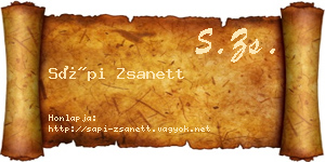 Sápi Zsanett névjegykártya