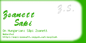 zsanett sapi business card